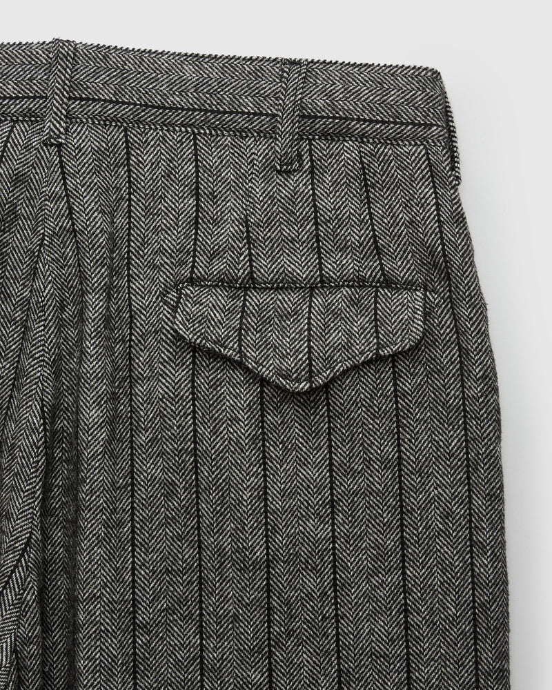 Officer Pants in Dark Grey Wool Striped HB