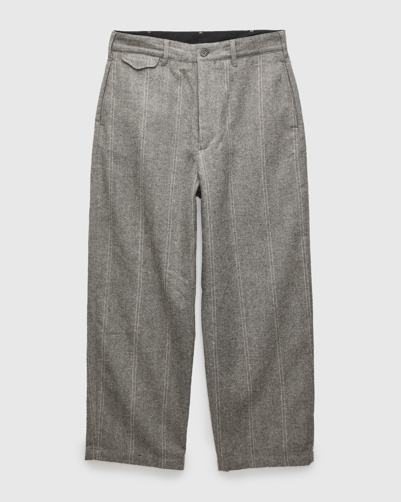 パンツ engineered garments officer pant grey S Officer Pants in Light Grey Wool Striped HB – Blue Owl Workshop