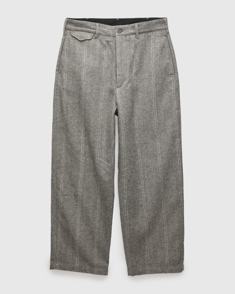 Officer Pants in Light Grey Wool Striped HB