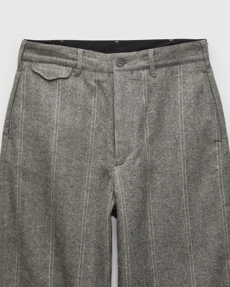 Officer Pants in Light Grey Wool Striped HB