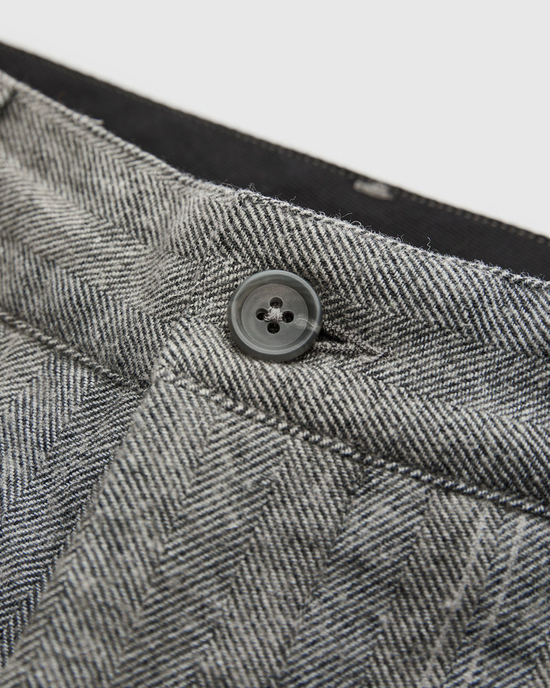 Officer Pants in Light Grey Wool Striped HB