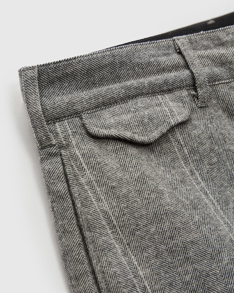 Officer Pants in Light Grey Wool Striped HB