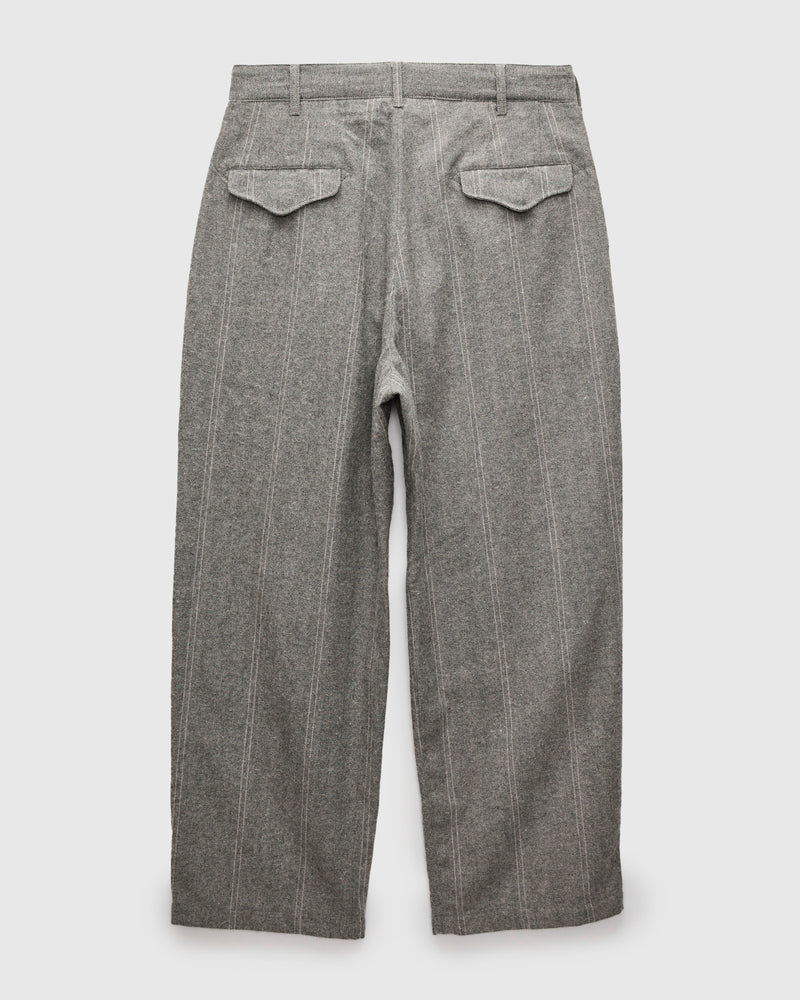 Officer Pants in Light Grey Wool Striped HB