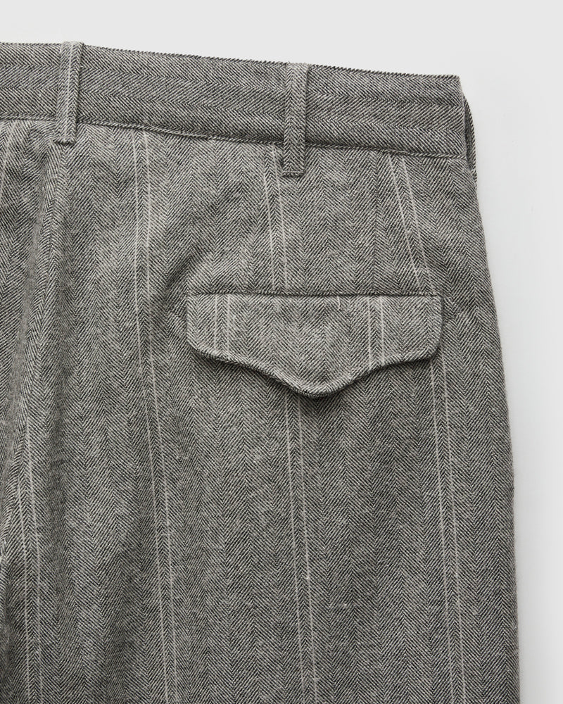 Officer Pants in Light Grey Wool Striped HB