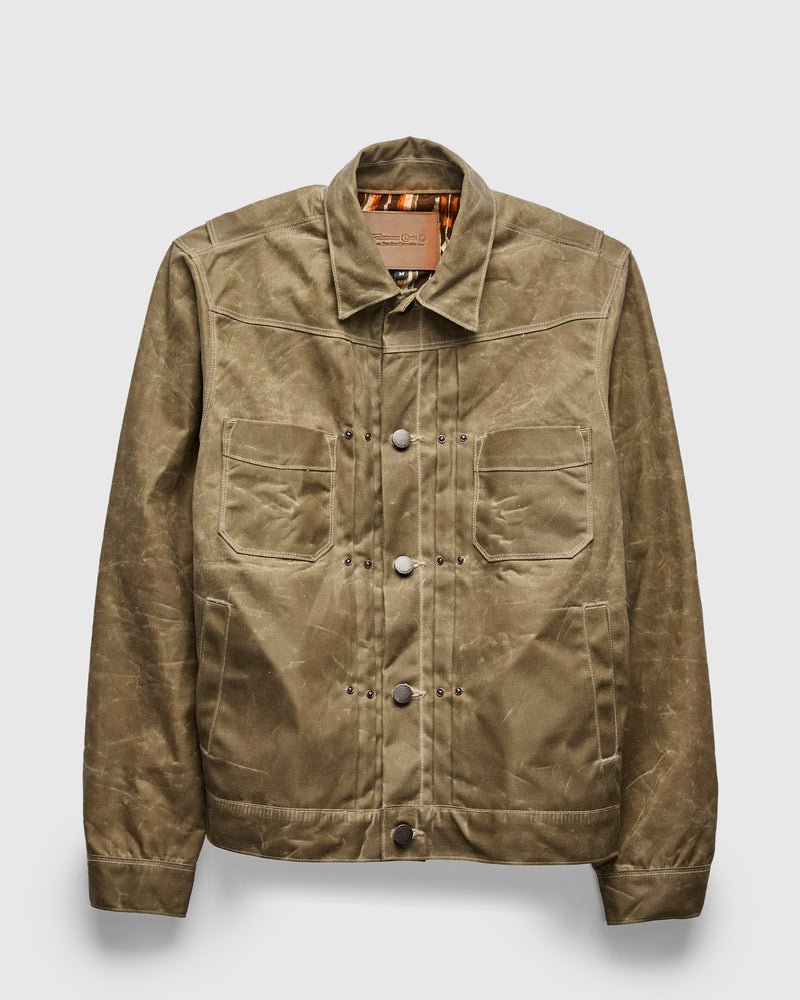 Waxed Canvas Riders Jacket in Tobacco Brown