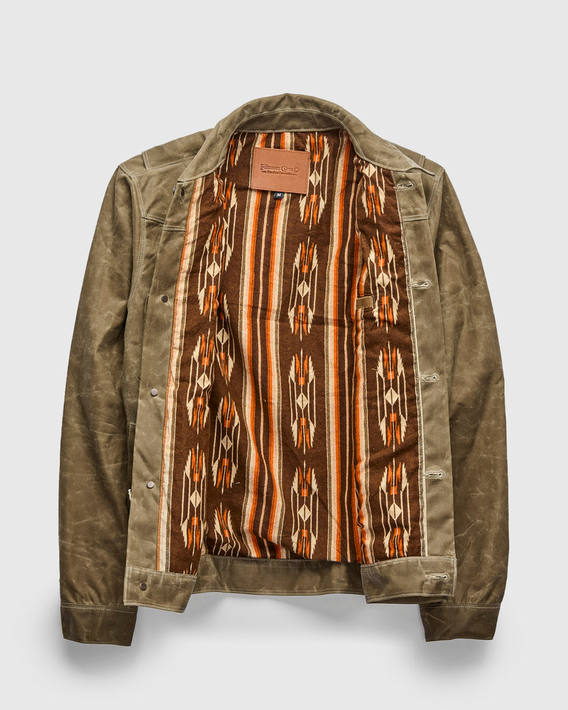 Waxed Canvas Riders Jacket in Tobacco Brown