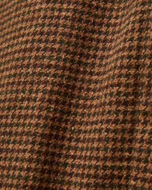 Houndstooth Check Camp Shirt in Brown