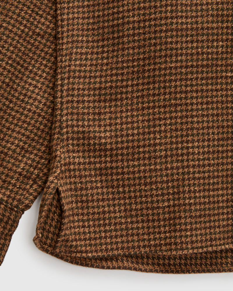 Houndstooth Check Camp Shirt in Brown