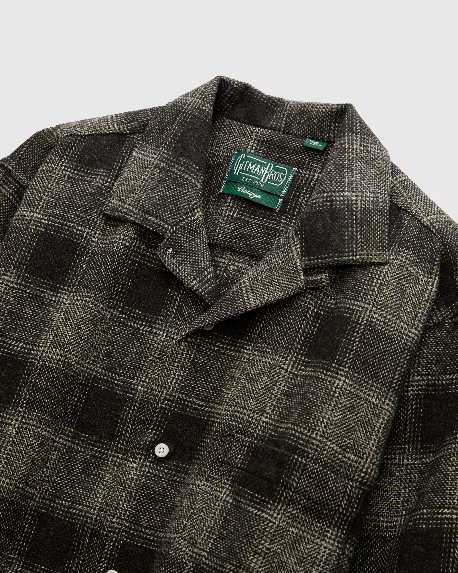 Tweed Check Camp Shirt in Black – Blue Owl Workshop