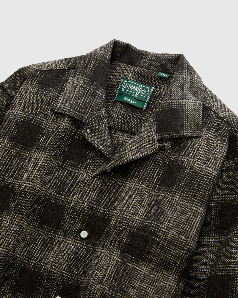 Tweed Check Camp Shirt in Black