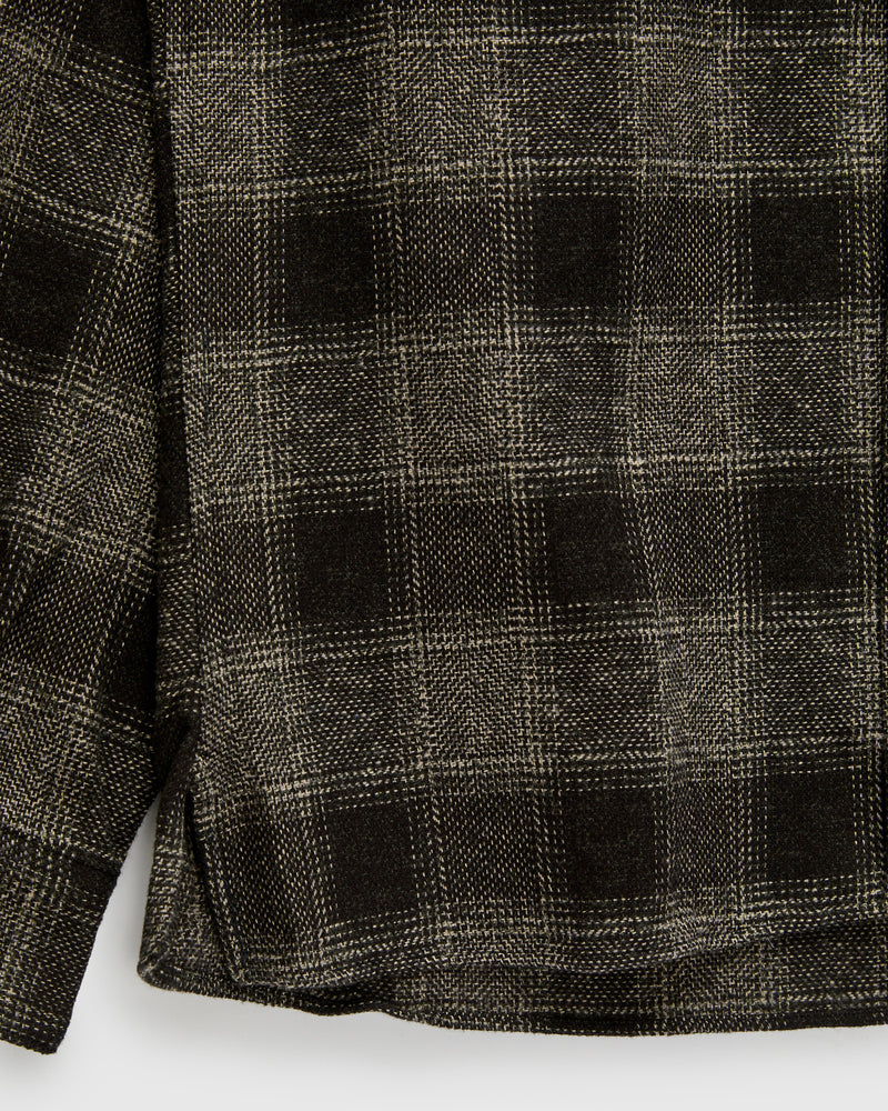 Tweed Check Camp Shirt in Black
