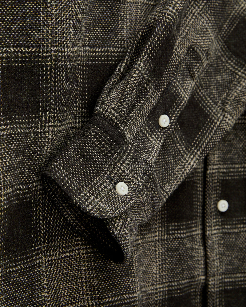 Tweed Check Camp Shirt in Black