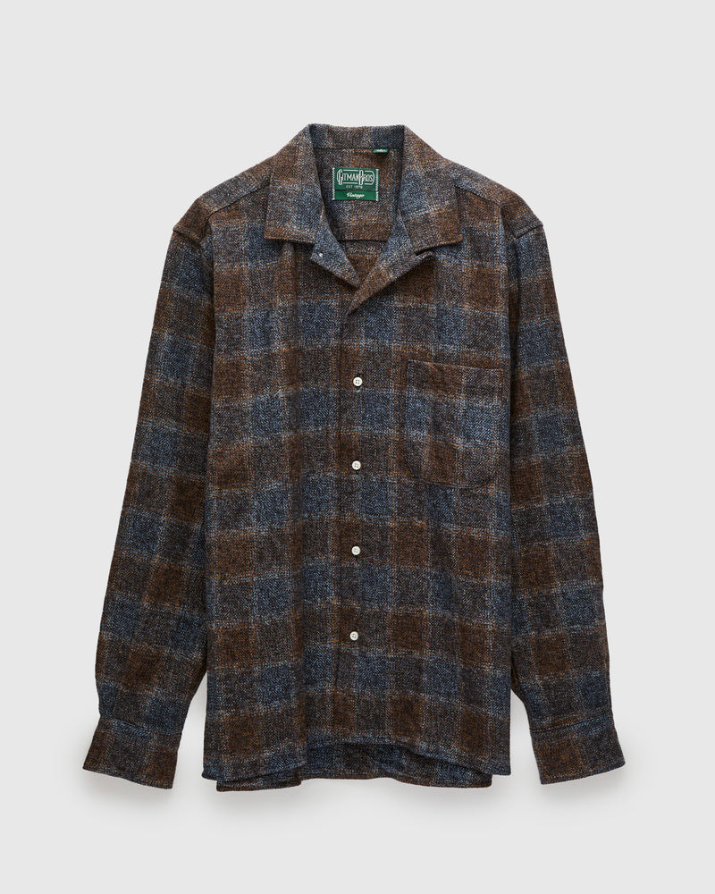Tweed Check Camp Shirt in Brown