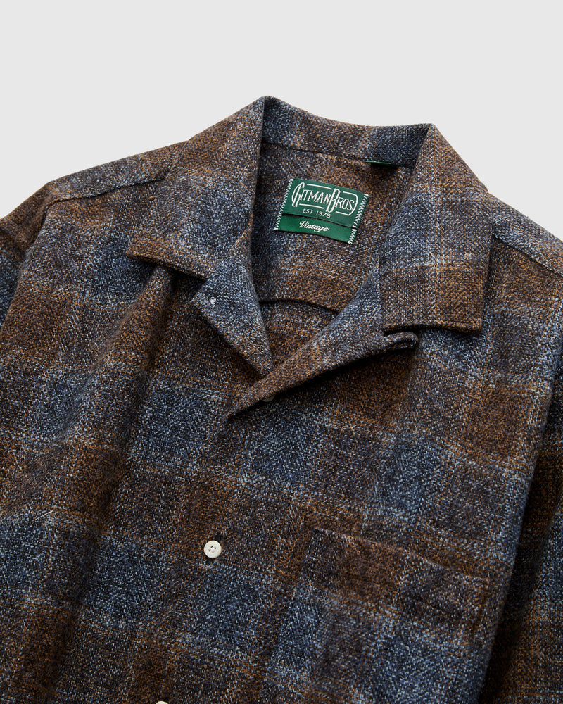 Tweed Check Camp Shirt in Brown