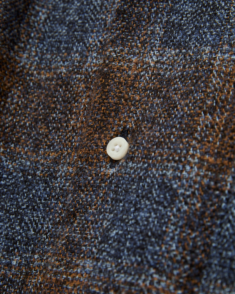 Tweed Check Camp Shirt in Brown