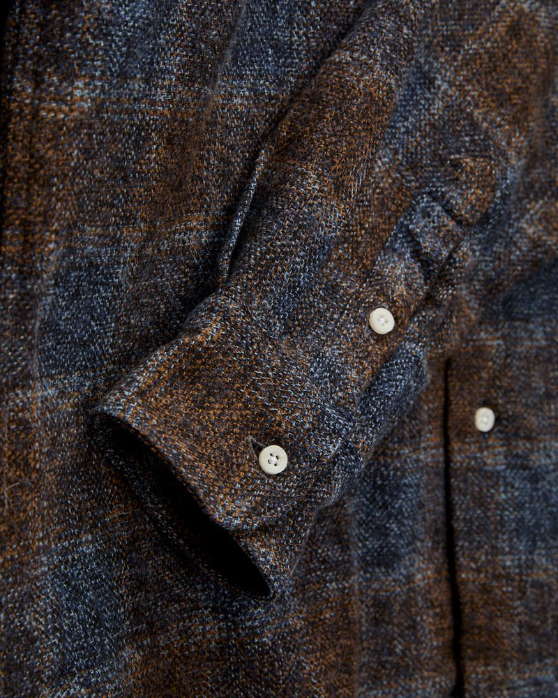 Tweed Check Camp Shirt in Brown
