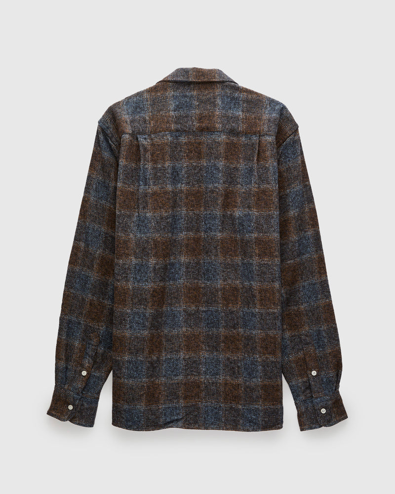 Tweed Check Camp Shirt in Brown