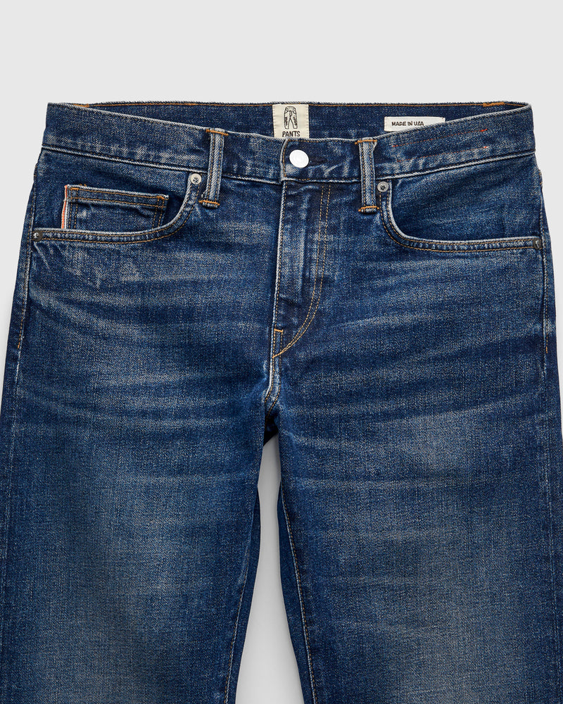 "Nikki" 14oz Washed Indigo Stretch Selvedge Denim - Hammer Straight
