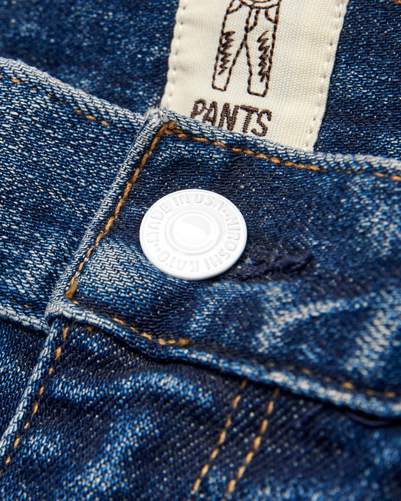 "Nikki" 14oz Washed Indigo Stretch Selvedge Denim - Hammer Straight