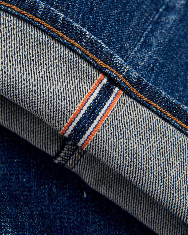 "Nikki" 14oz Washed Indigo Stretch Selvedge Denim - Hammer Straight