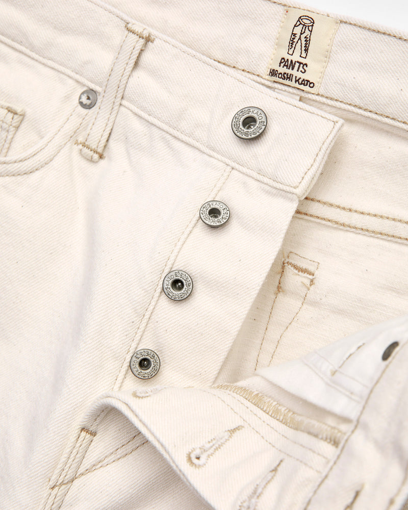 14oz "Ecru" Natural Slub Selvedge Denim - Barrel Wide Straight