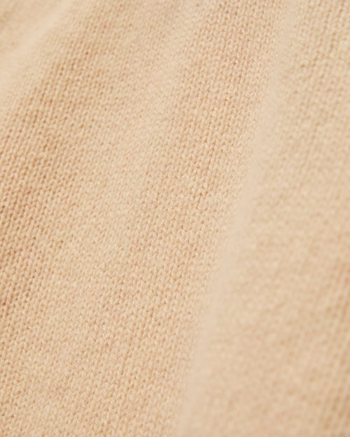 "Boxy Space Knit" Wool Sweater in Almond