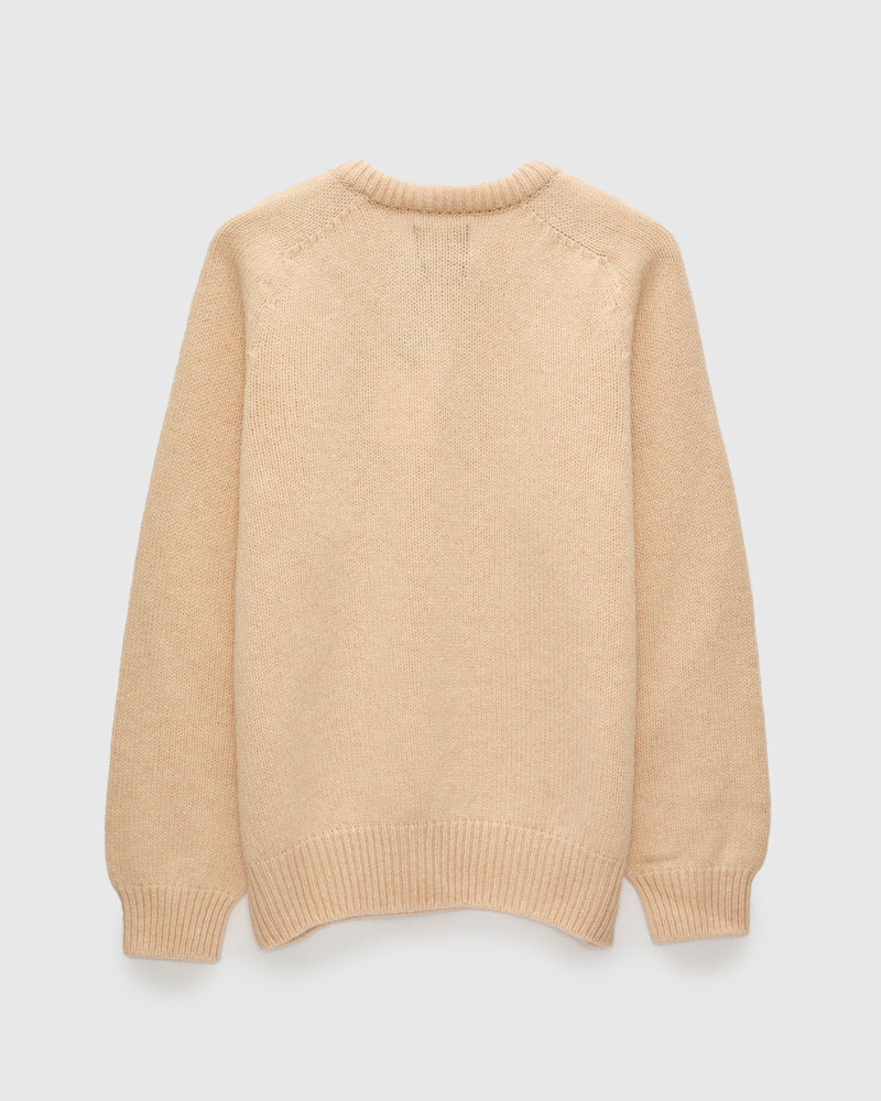 "Boxy Space Knit" Wool Sweater in Almond