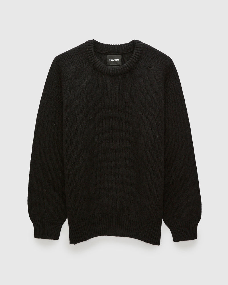 "Boxy Space Knit" Wool Sweater in Black