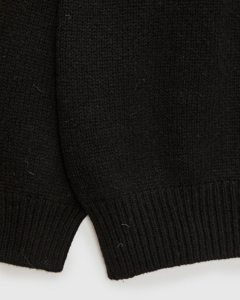 "Boxy Space Knit" Wool Sweater in Black