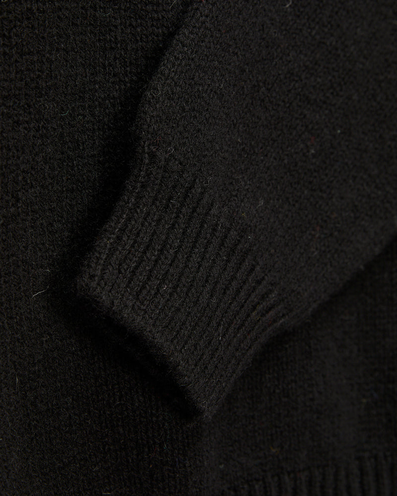 "Boxy Space Knit" Wool Sweater in Black