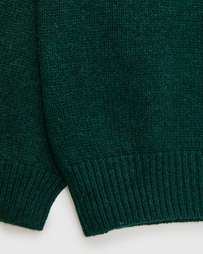 "Boxy Space Knit" Wool Sweater in Bottle