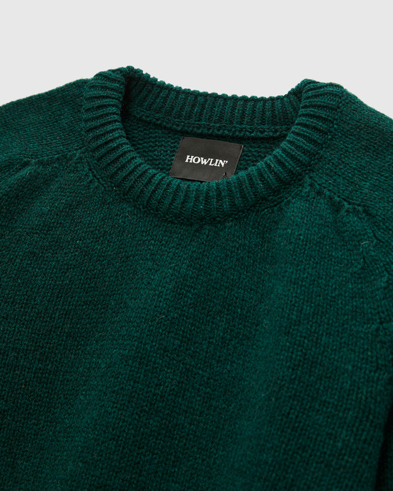 "Boxy Space Knit" Wool Sweater in Bottle