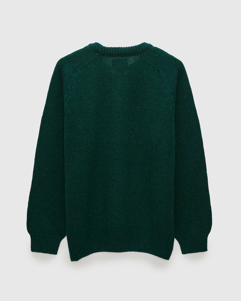 "Boxy Space Knit" Wool Sweater in Bottle