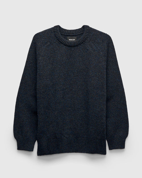 "Boxy Space Knit" Wool Sweater in Storm
