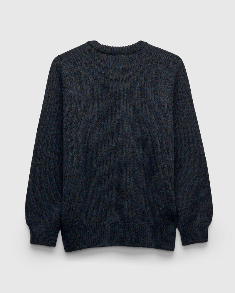 "Boxy Space Knit" Wool Sweater in Storm