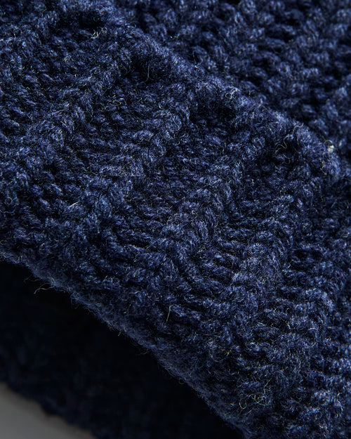 "Brain Freezer" Wool Beanie in Navy