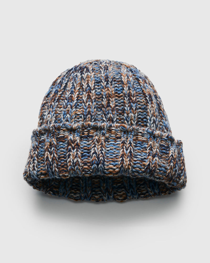 "Marled Fantasies" Wool Beanie in Jeans Mix