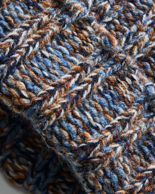 "Marled Fantasies" Wool Beanie in Jeans Mix