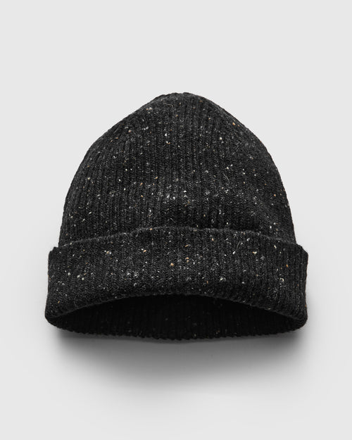 "Out of the Blue" Wool Beanie in Blackout