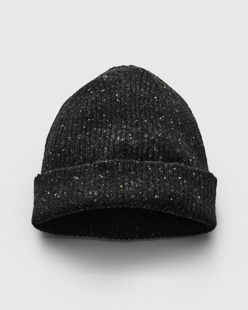 "Out of the Blue" Wool Beanie in Blackout