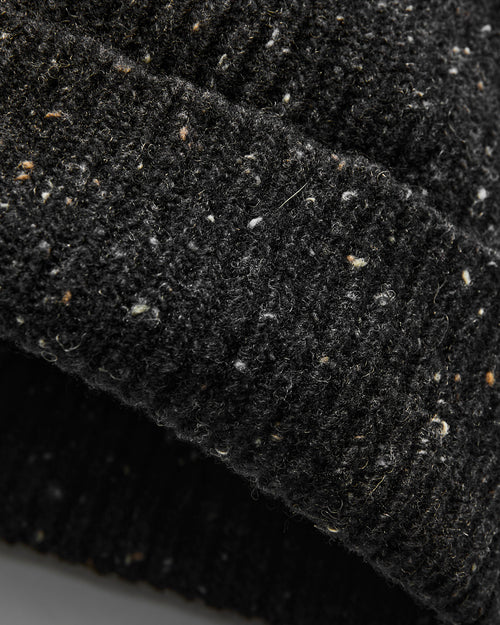 "Out of the Blue" Wool Beanie in Blackout