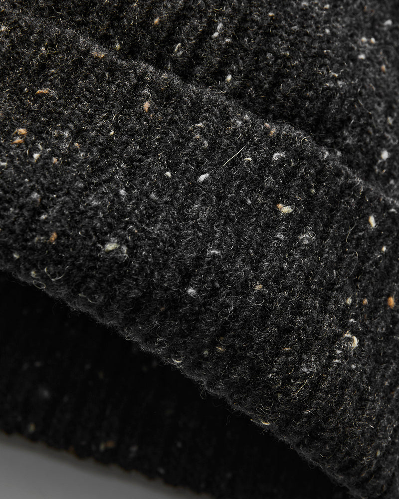 "Out of the Blue" Wool Beanie in Blackout