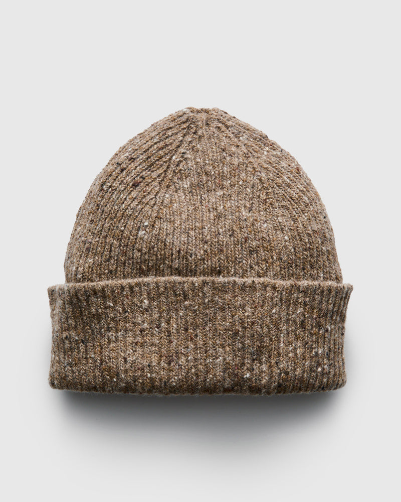 "Out of the Blue" Wool Beanie in Brownie