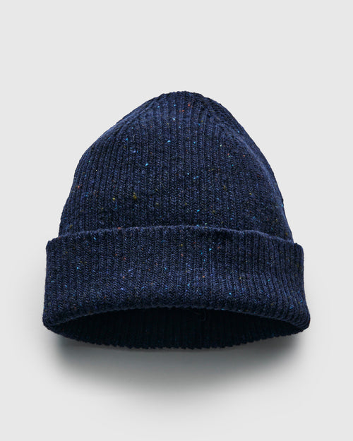 "Out of the Blue" Wool Beanie in Navy