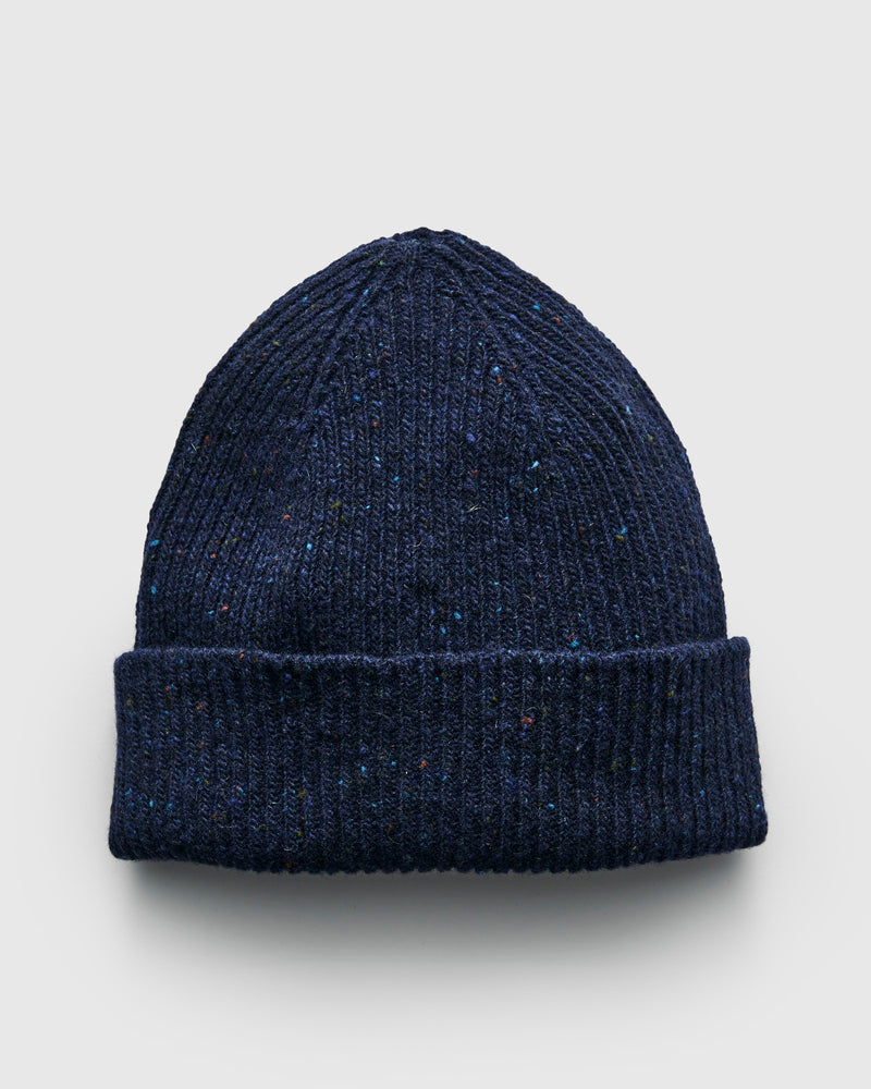 "Out of the Blue" Wool Beanie in Navy