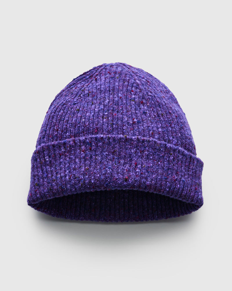 "Out of the Blue" Wool Beanie in Purple Dream