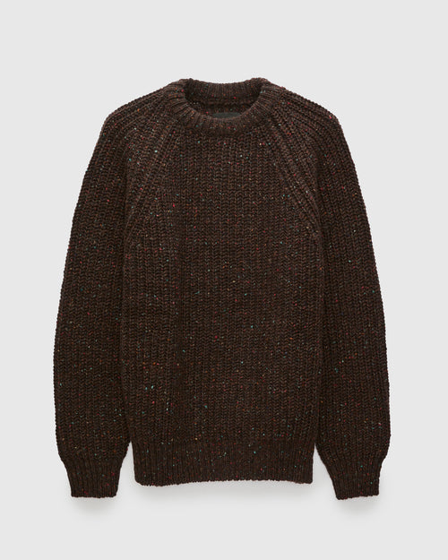 "Taste Of The Future" Wool Knit Sweater in Mystery Brown