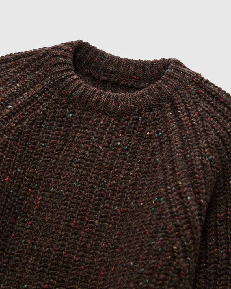 "Taste Of The Future" Wool Knit Sweater in Mystery Brown