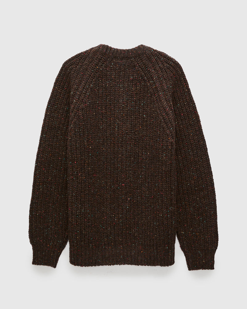 "Taste Of The Future" Wool Knit Sweater in Mystery Brown