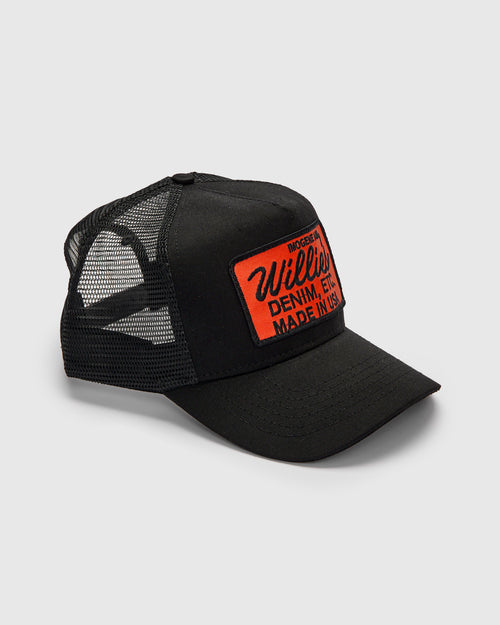 "Denim, Etc." Trucker Cap in Black